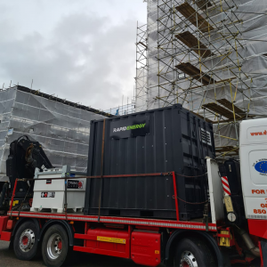 Packaged Boiler being delivered to project in Buckinghamshire
