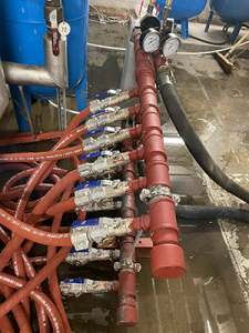 multiple electric boilers connected in plant room