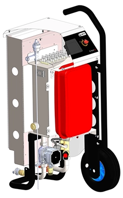 Internal components inside 3-36kW Mobile Electric Boiler