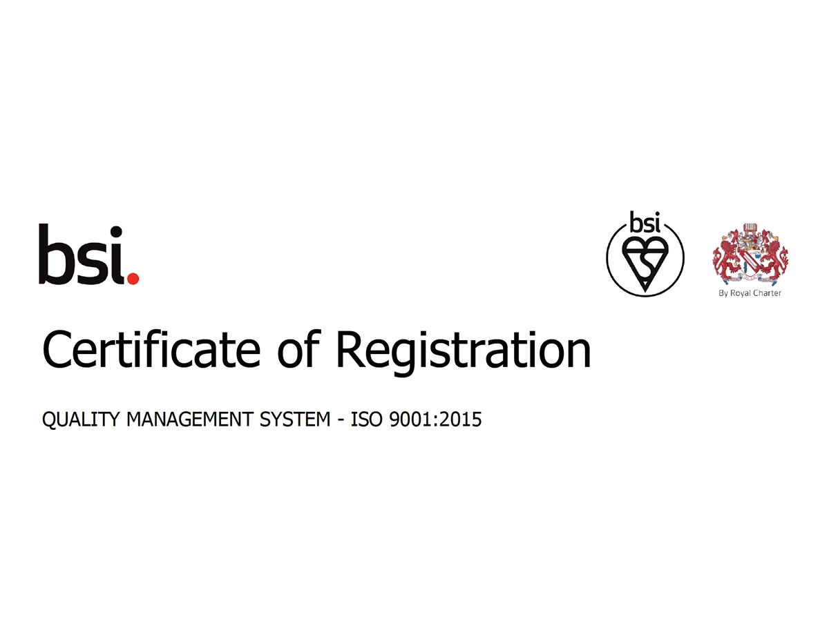 BSI ISO 9001 Certification - Rapid Energy