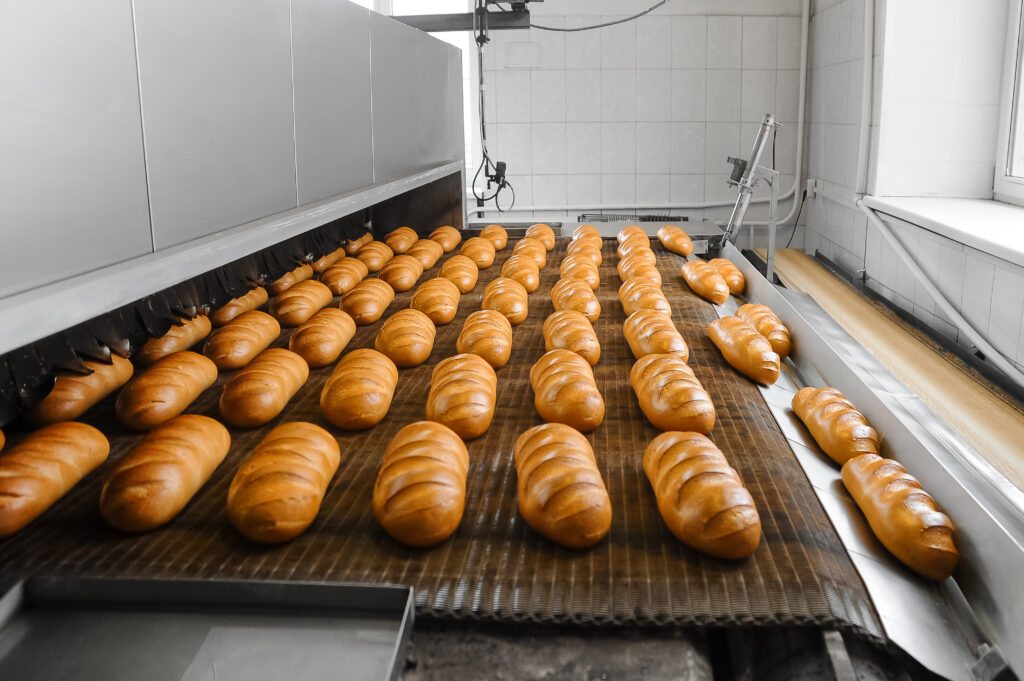 Image showing bread being made in a factory.