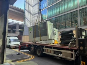 Rapid Energy chiller being installed.
