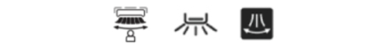 AC remote auto swing airflow symbol