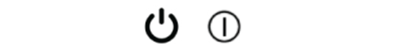 AC remote control power button symbol