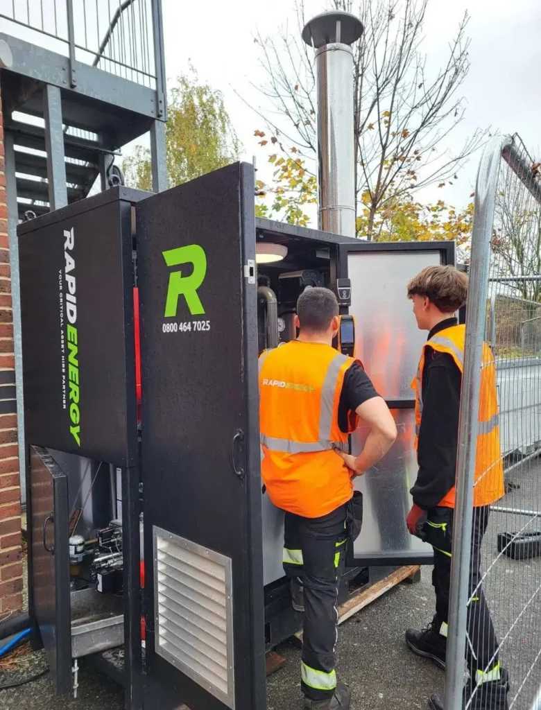 Rapid Energy's service engineer, Dan working on a boiler.